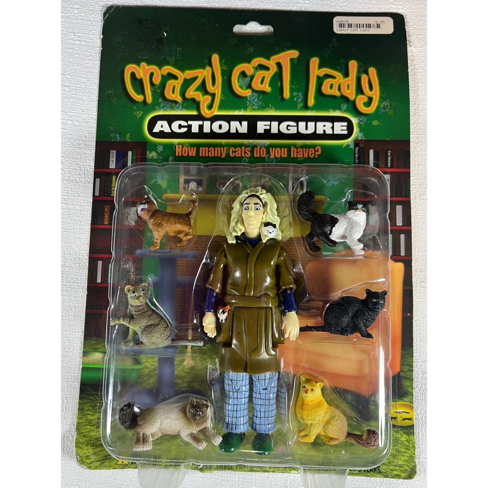 Accoutrements Crazy Cat Lady Action Figure with 6 Cats Novelty Toy 11377 New